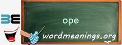 WordMeaning blackboard for ope